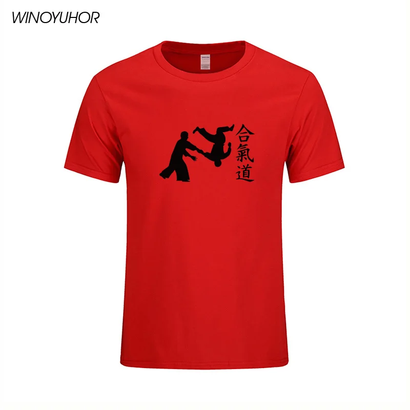 Айкидо боевые искусства футболка для мужчин 2021 Новая модная с короткими рукавами