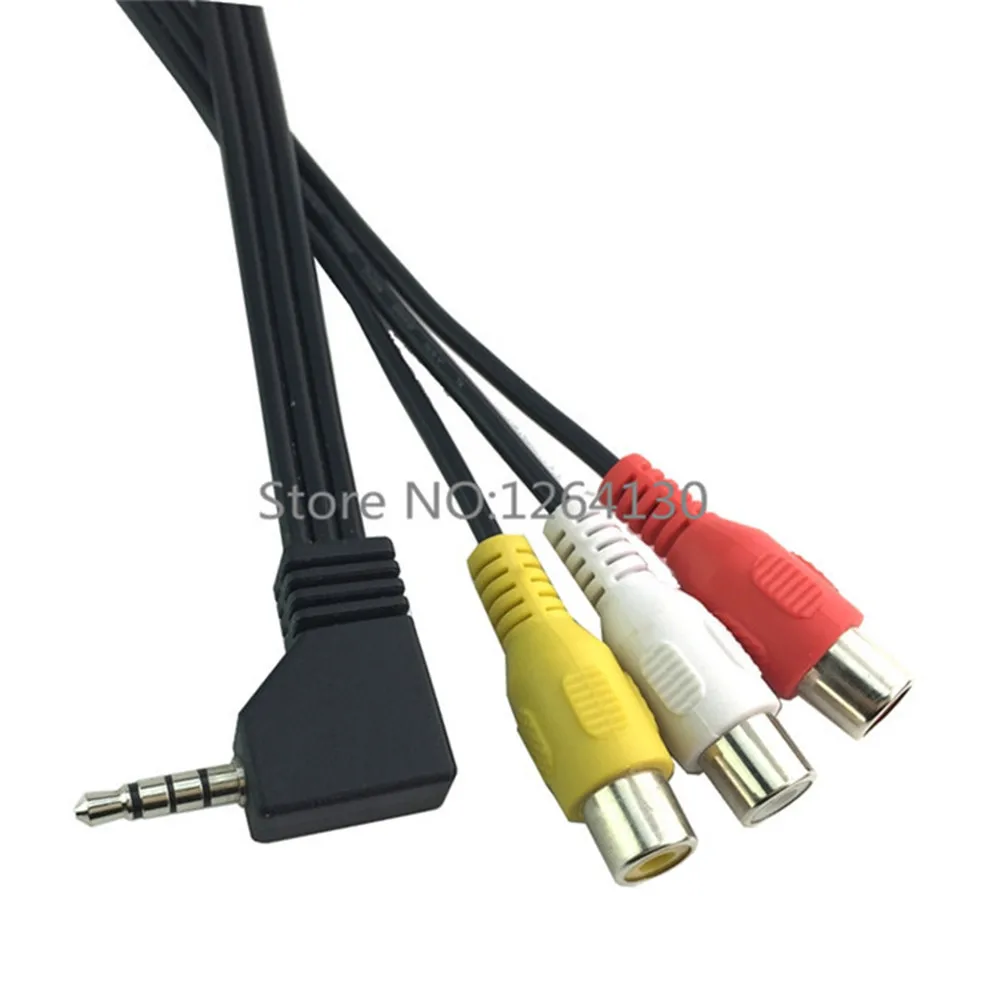0.2M 90 Degree 3.5mm 4 pole Male To 3 RCA Female A/V video Cable Adapter For HDTV DVD Free shipping | Компьютеры и офис