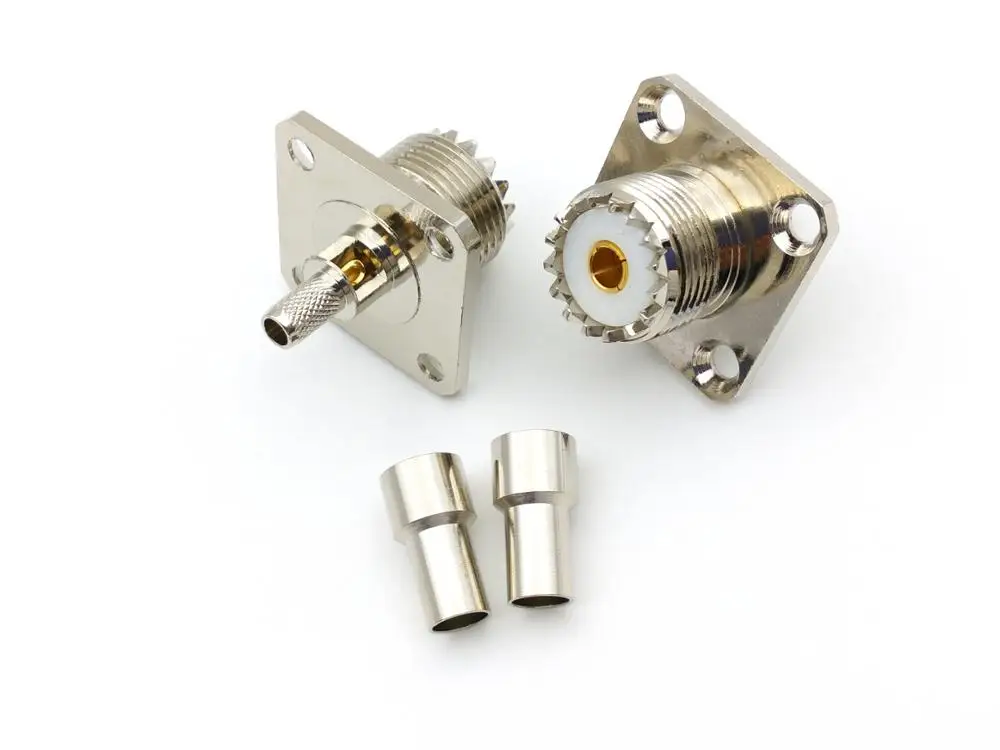 1 шт. медный UHF SO239 женский 4 отверстия панель RF обжимной адаптер LMR195 RG58 RG400 RG142 |