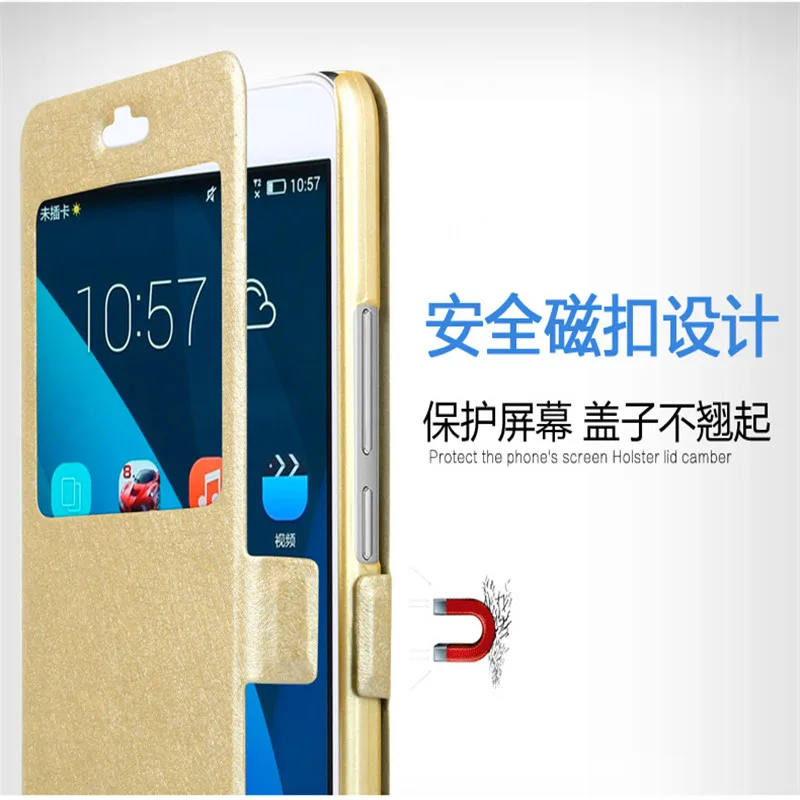 Роскошный Шелковый чехол с открытым окошком и подставкой откидной держатель