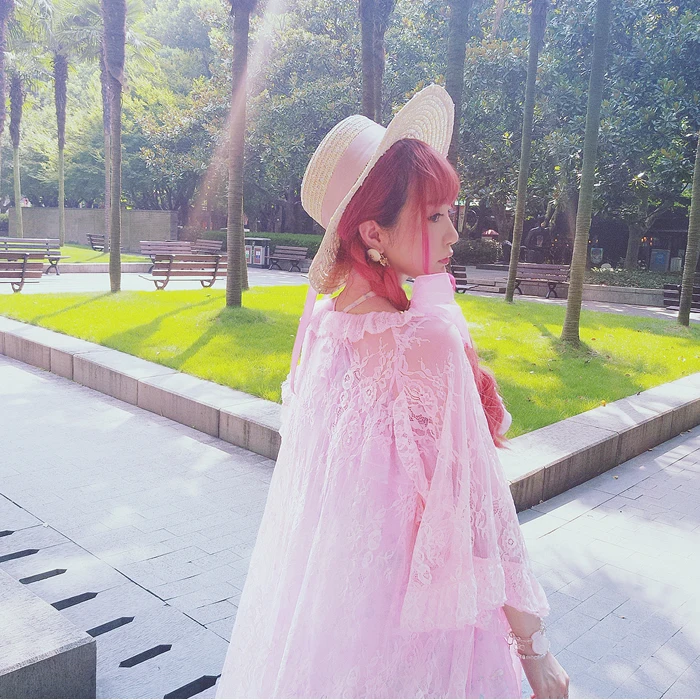 Рубашка принцессы Bobon21 японская для морского отдыха стандартная кружевная