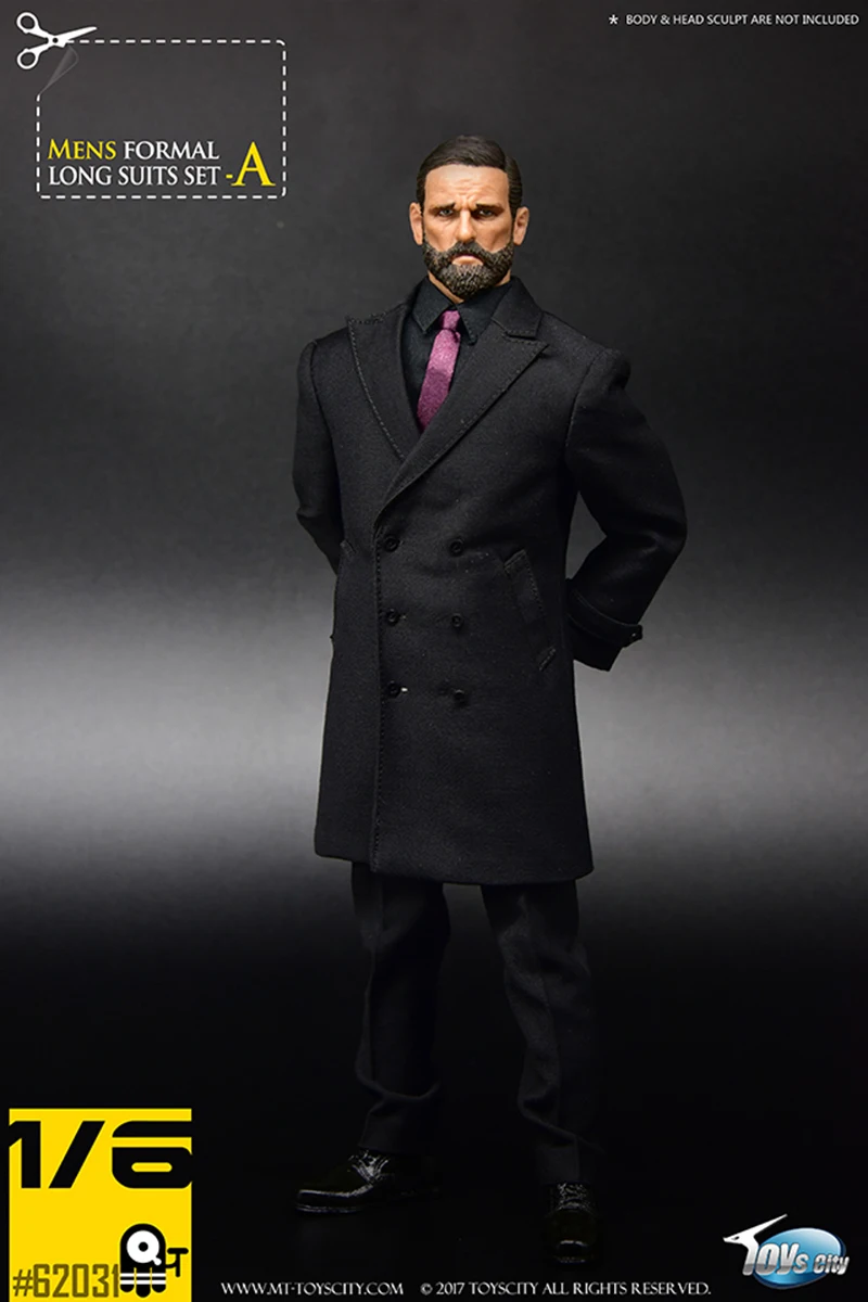 1/6 комплект одежды с фигурками коричневый/черный 1/6 ToysCity TC 62031 джентльменский мужской пиджак формальный костюм набор F 1" Мужская фигурка игрушка для тела