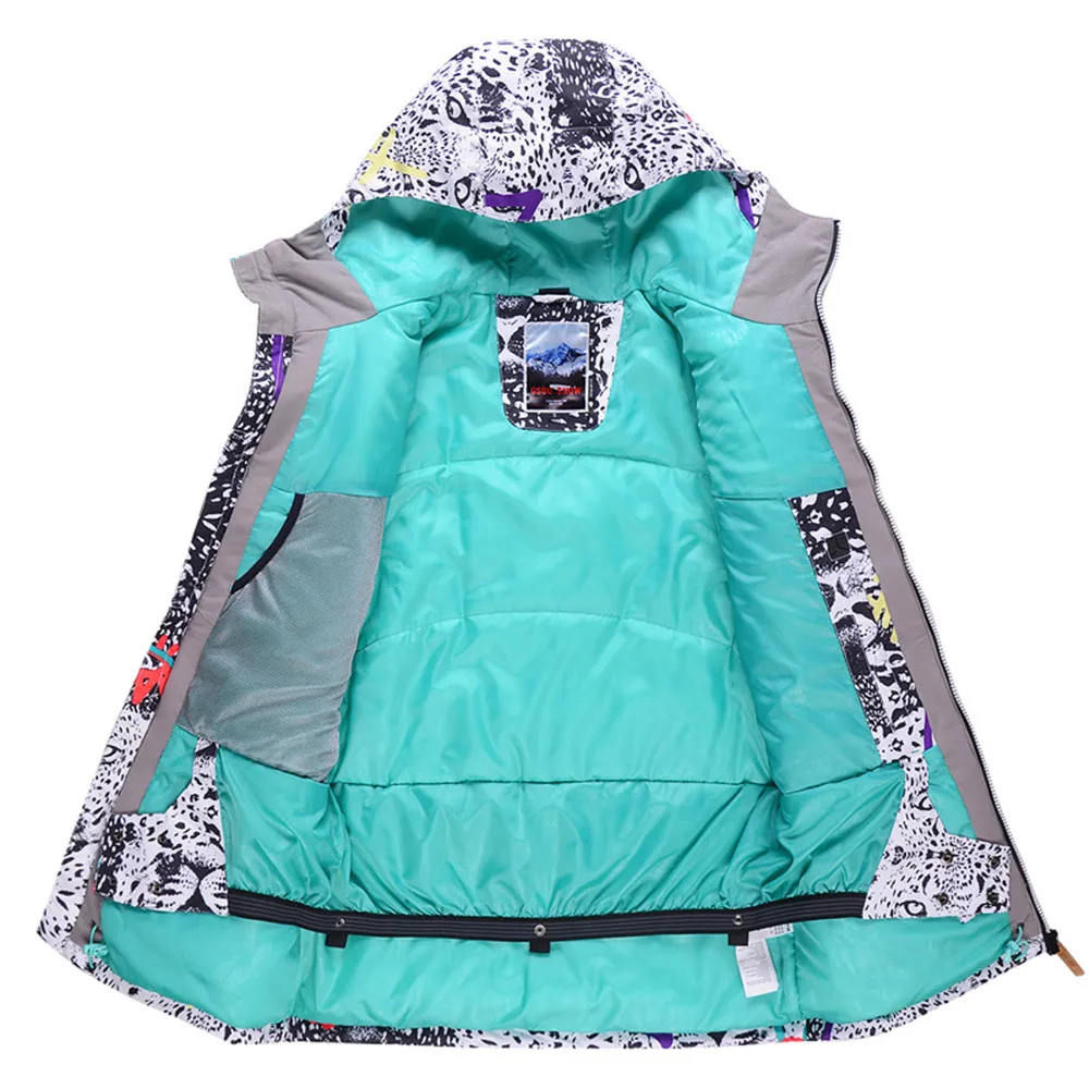 Gsou зимняя Брендовая женская лыжная куртка высокое качество с капюшоном куртки