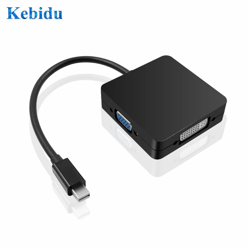 Кабель-адаптер KEBIDU 3 в 1 с портом дисплея на DVI/VGA для ПК Apple MacBook проектора Samart ТВ |