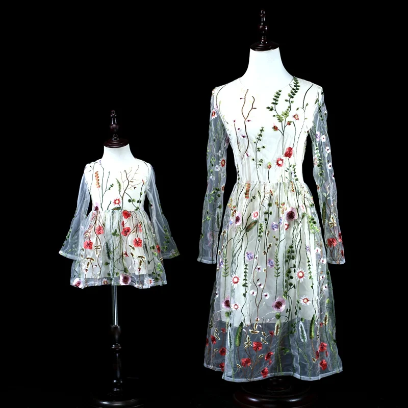 Для мамы и дочки свадебное платье мама дочь одежда роскошного дизайна вышитая