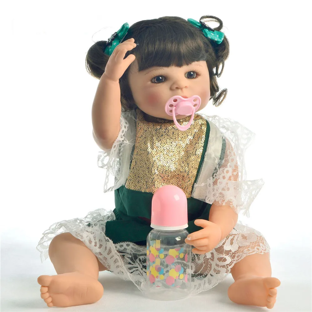 55cm Full Silicone Body Reborn Baby Doll Toy For Girl Vinyl Newborn Princess girl Bebes reborn Accompanying Birthday Gift | Игрушки и
