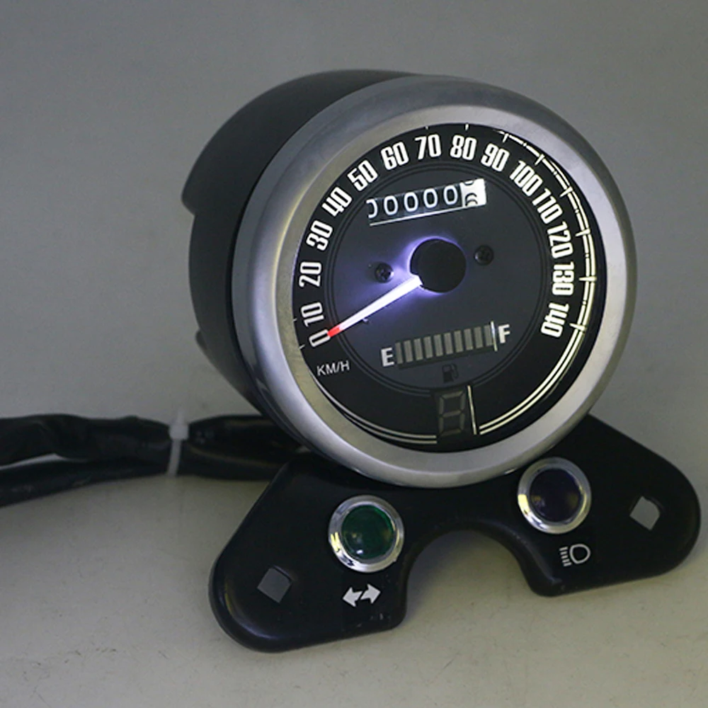

Universal Motorcycle Odometer Speedometer Speedo Meter Gear Digital Display 9.5cm Mounting Hole Motorcycle Odometer