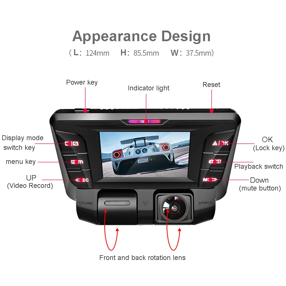 4K Скрытая Wifi Автомобильная DVR камера Novatek NT96660 видеорегистратор с двумя