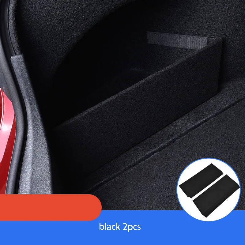black 2pcs Панель для хранения багажника перегородка Хвостовая Коробка боковая перегородка модифицированные декоративные аксессуары для автомобиля для Toyota AVALON - Цвет: black 2pcs