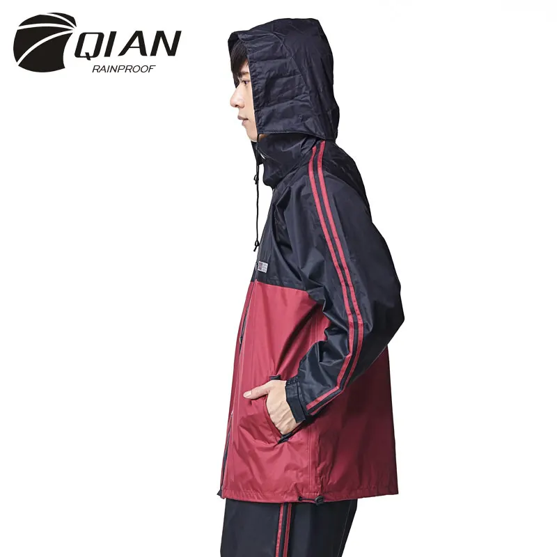 QIAN непромокаемый Профессиональный Взрослый уличный дождевик скрытый модный