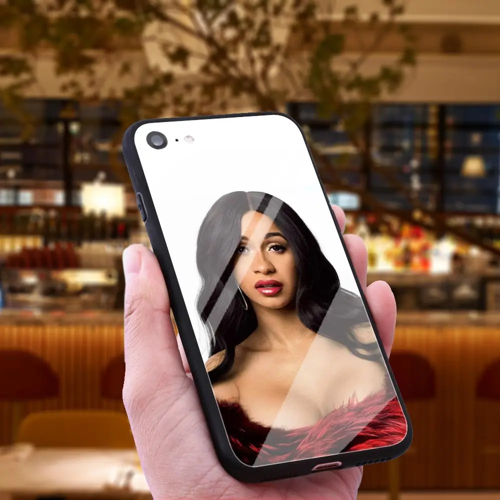 WEBBEDEPP Cardi B Rapper сексуальный чехол из закаленного стекла для телефона Apple iPhone Xr Xs Max X