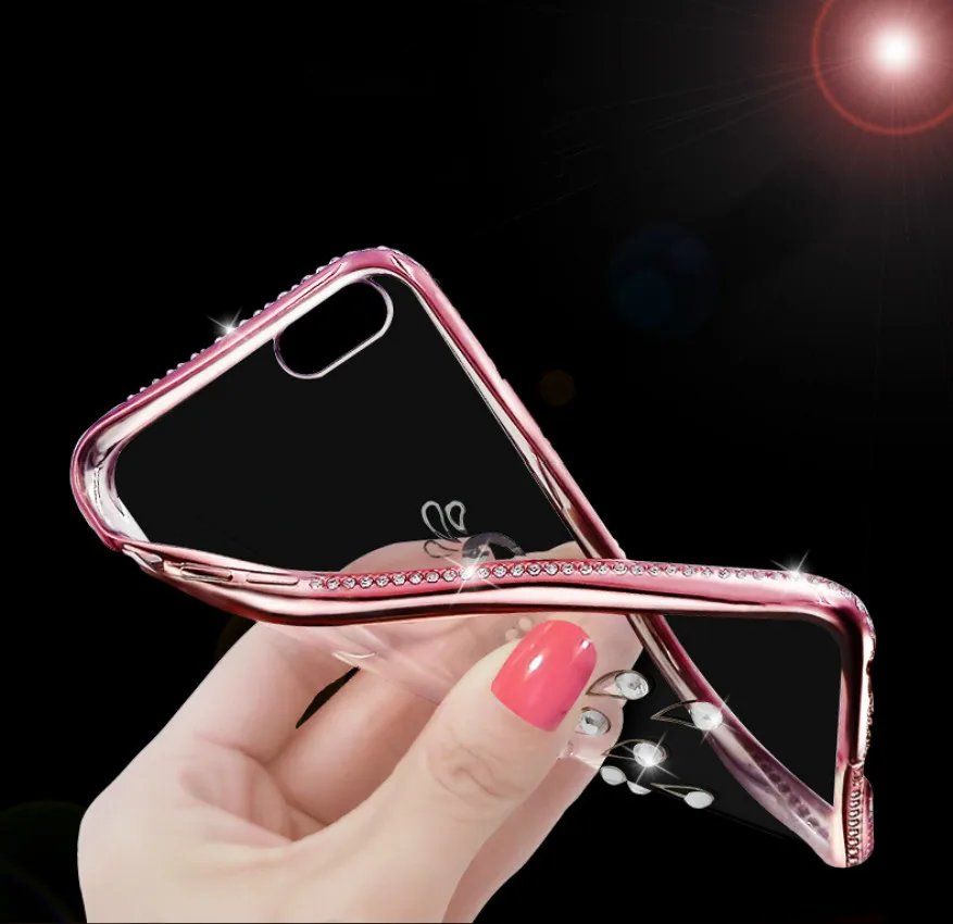 Новый силиконовый чехол со стразами для iPhone 6 6S / Plus блестящий милый роскошный с 3D