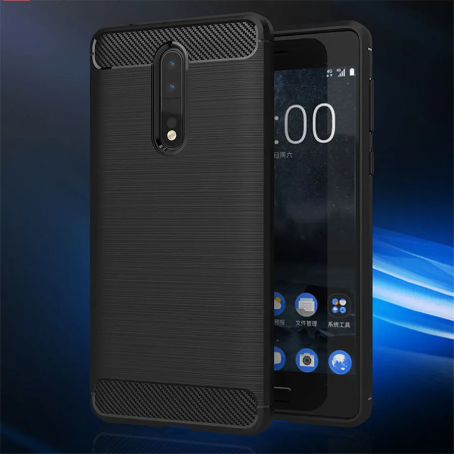 Ultra Thin Carbon Fiber Texture Soft TPU Silicone Brushed Case Cover for Nokia 2 3 5 6 7 Plus 8 9 2018 Slim Cases Fundas |