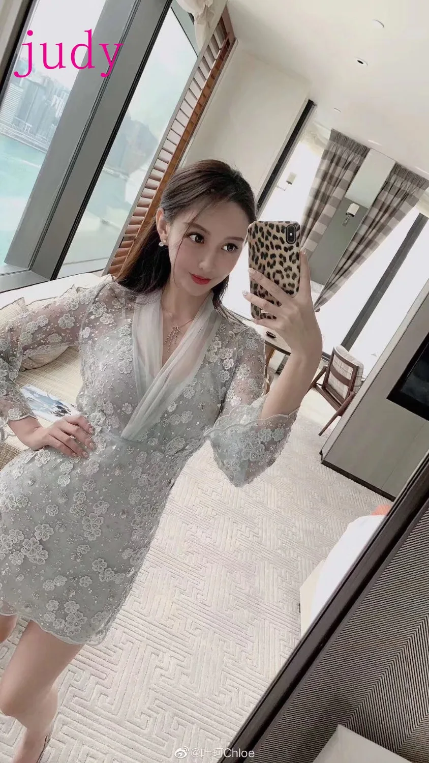 

stock 5yards/bag RFJJ39# Silver-grey high-grade embroidered sequin beaded fabric is used for fashionable French wedding dresses