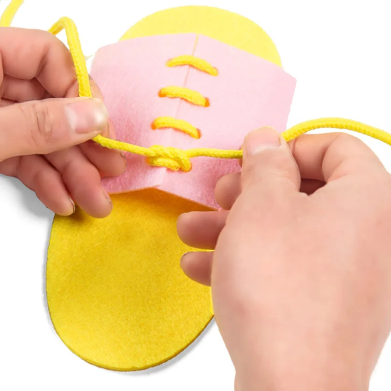 1 Случайная Доставка DIY Нетканые Тапочки на шнуровке ручные обучающие материалы