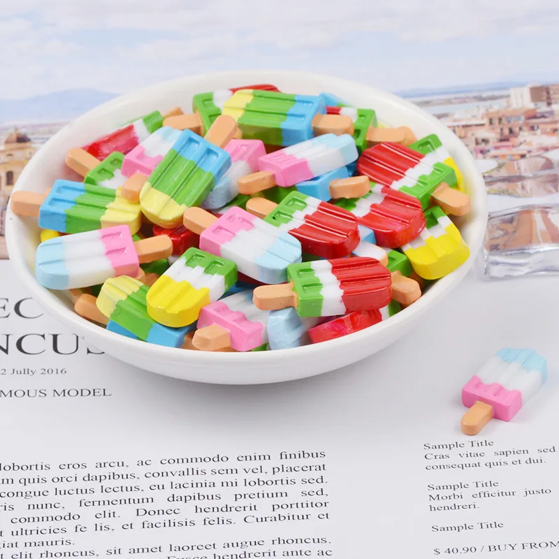 10 шт./упак. Милые Смолы Искусственный триколор мороженое Slime DIY рукоделия