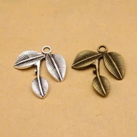 100pcslot charms tree leaf pendant antique silverbronze zinc alloy fit diy bracelet necklace jewelry findings accessories