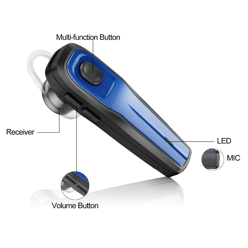 Bluetooth гарнитура с микрофоном шумоподавлением и бесшумным переключателем|wireless