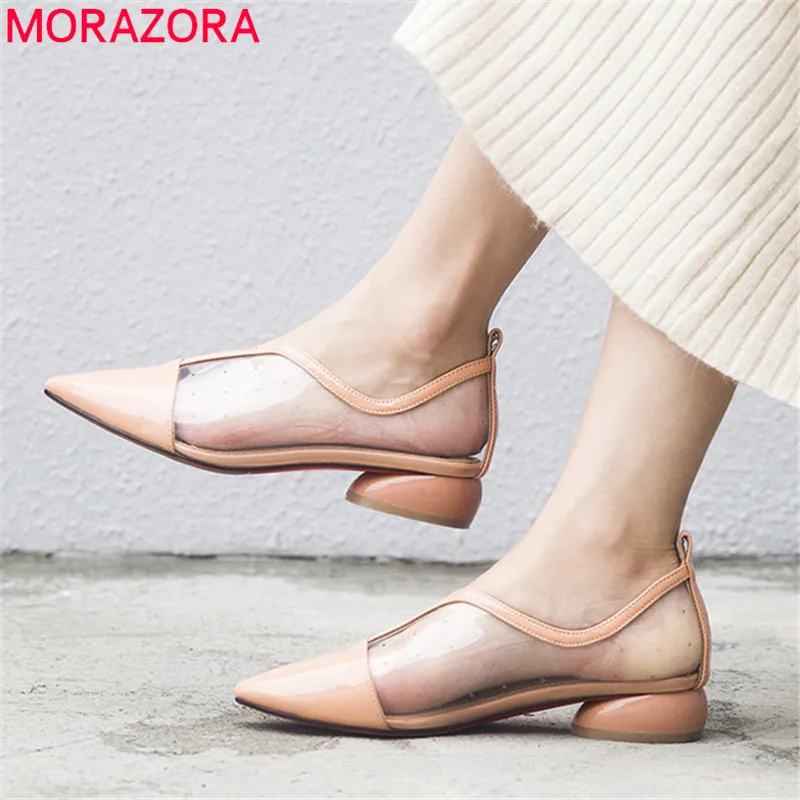 MORAZORA/2019 г. Новое поступление женские туфли-лодочки летние туфли из лакированной