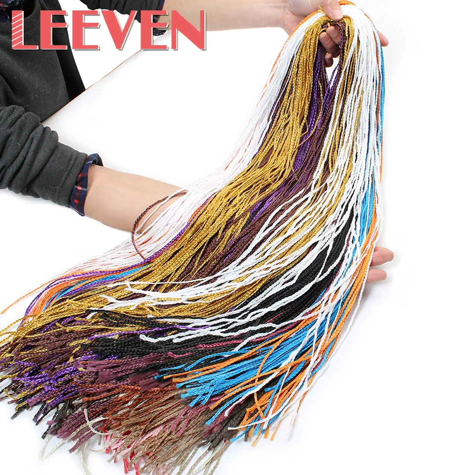 Leeven 28 ''45 г синтетические Zizi Box косы крючком косы для наращивания волос Плетение волос Розовый написать фиолетовый волокно