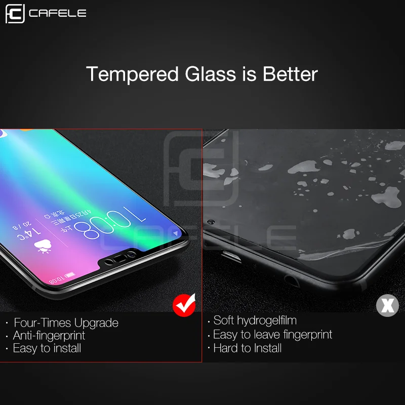 Закаленное стекло CAFELE для Huawei P40 P30 P20 Pro Honor 10 9 Защитная пленка экрана 2.5D 9H HD
