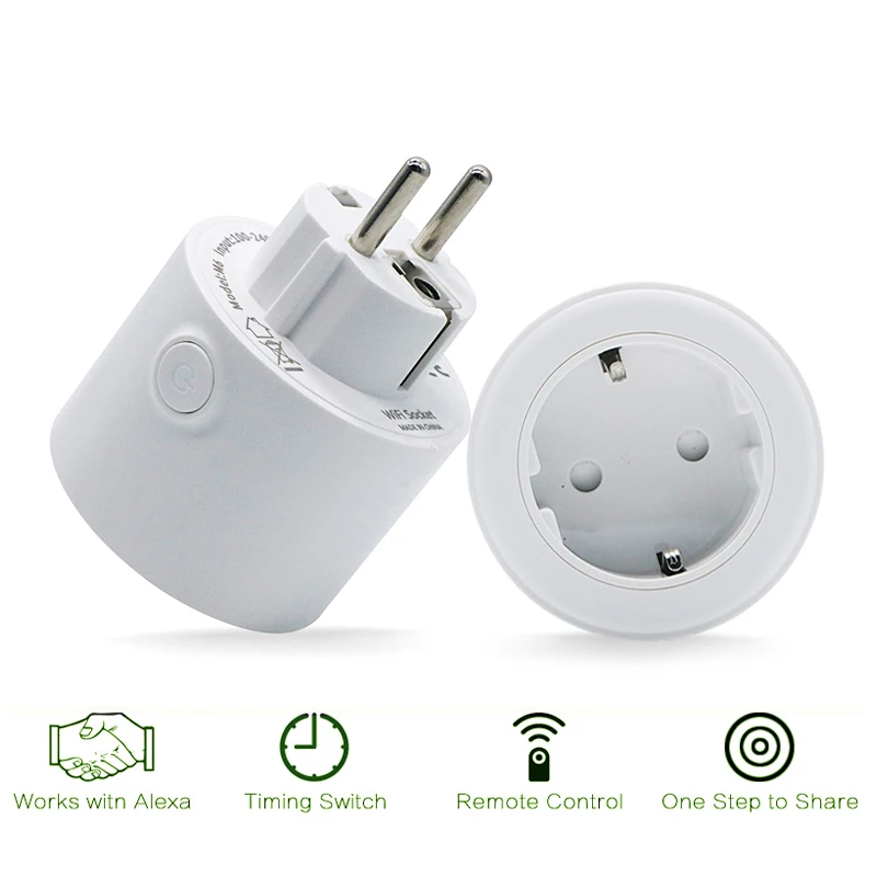 SZYOUMY US EU Mini Smart Socket 10A Wifi Plug Timing Switch Voice Control Work with Alexa Google Assistant 20pcs/lot | Обустройство