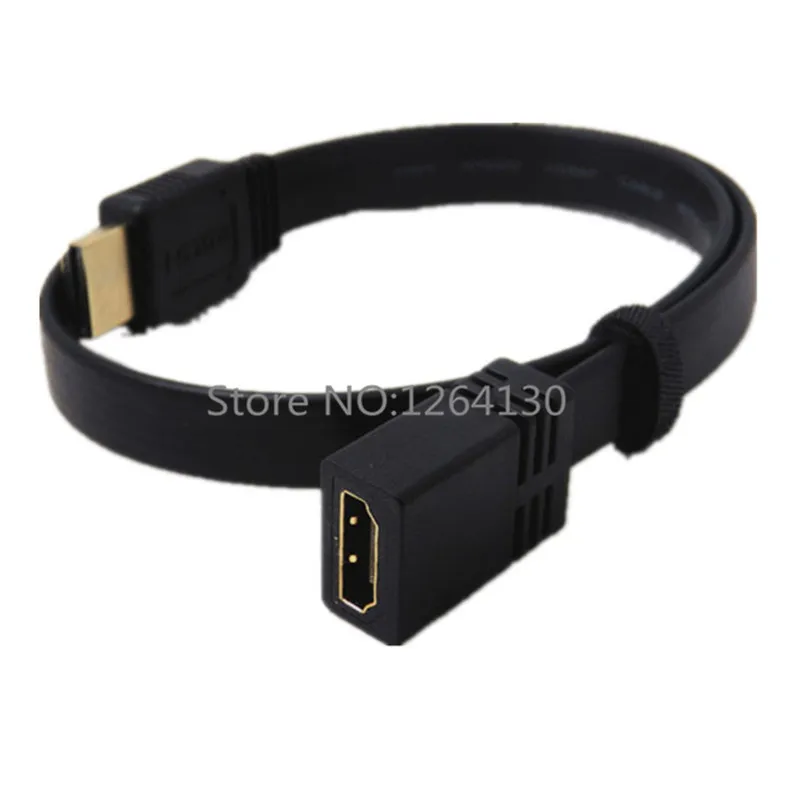 50 см плоский HDMI A Тип 19pin папа к hdmi Женский удлинитель для 1080p HDTV|hdmi cable female male|cable