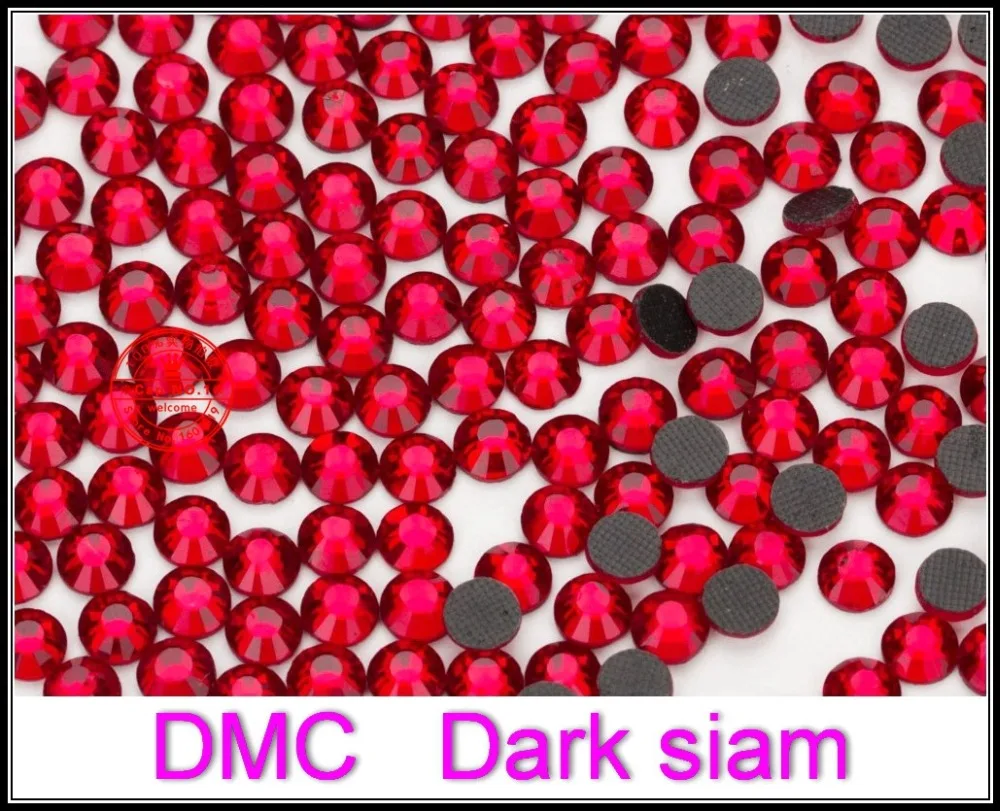 Недорогие гладкие Кристаллы горячей фиксации DMC разразы SS10 темные красные 10 шт. в