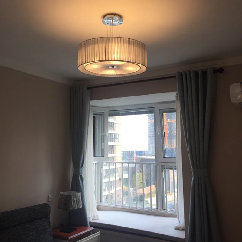 Европейский Американский современный тканевый подвесной светильник