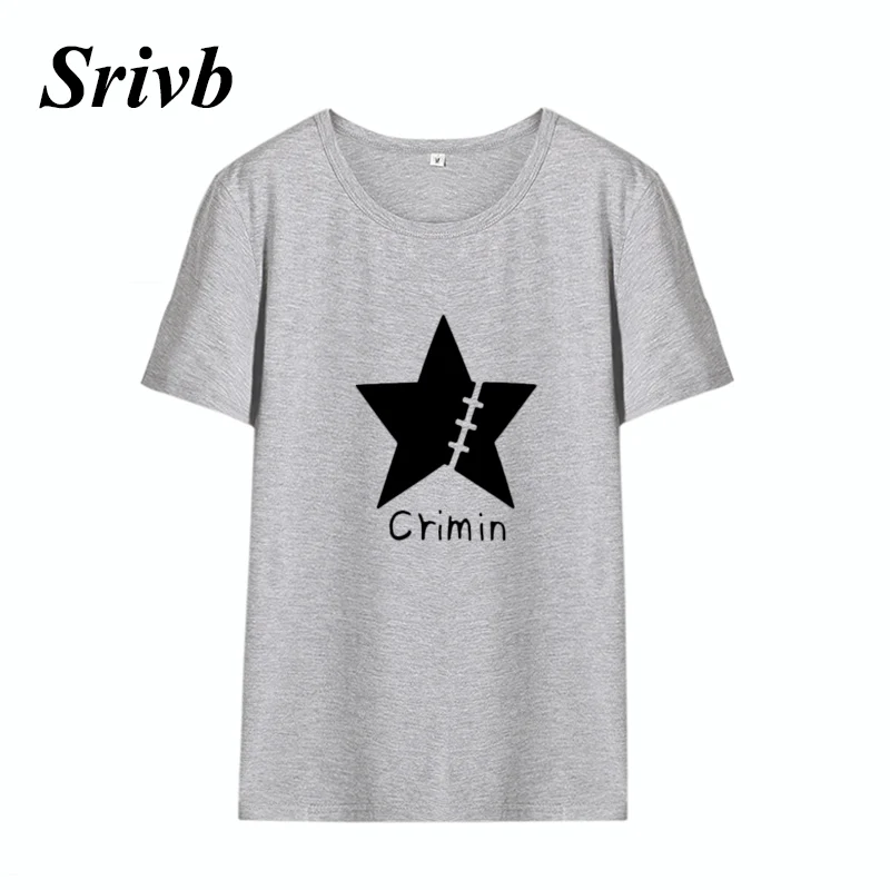 Srivb Crimin Harajuku хлопок для женщин футболка плюс размеры Мода Графический футболки