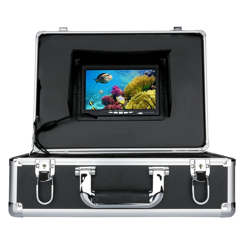 Скидка Камера для подводной рыбалки, Tft-видеорегистратор, 50 м, 7 дюймов, 0-360 градусов, дистанционное управление, 14 белых ламп