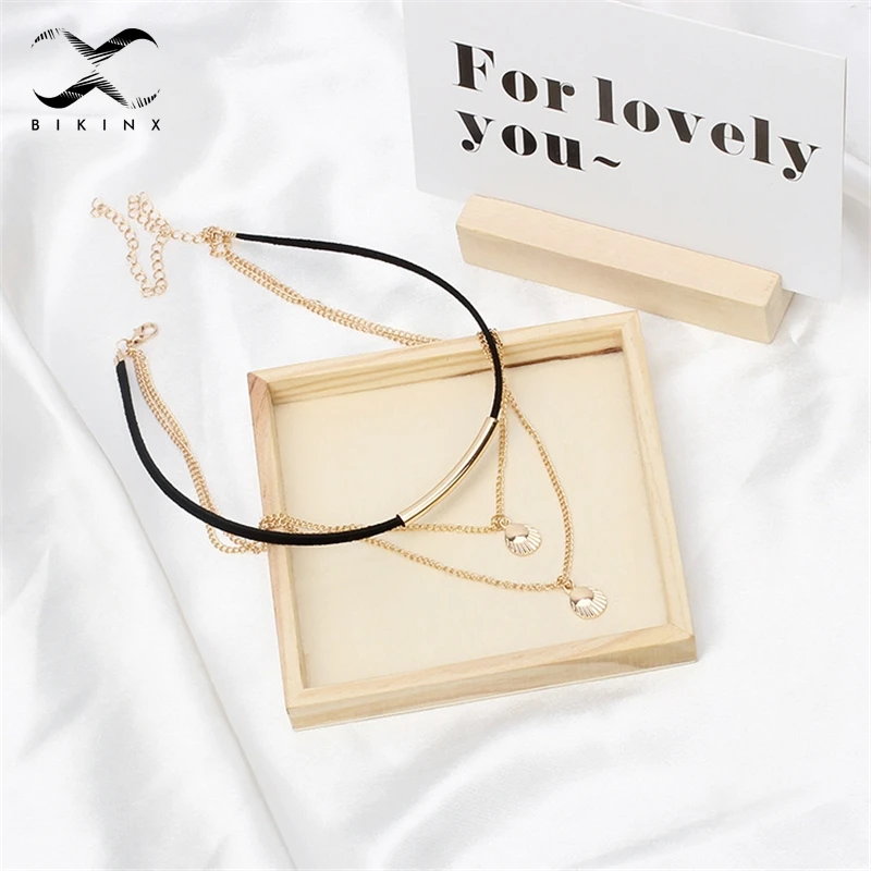 Bikinx Новинка модная цепочка колье золотистого цвета ювелирное изделие медный