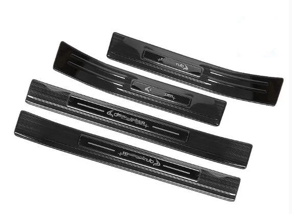 black out door sills Для Mitsubishi outlander 304# нержавеющая сталь автомобильные пороги защитная пластина, декоративная пластина, порог - Цвет: black out door sills