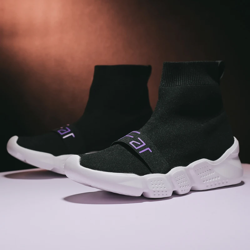 Женская обувь в Корейском стиле с высоким берцем легкие Нескользящие Черные