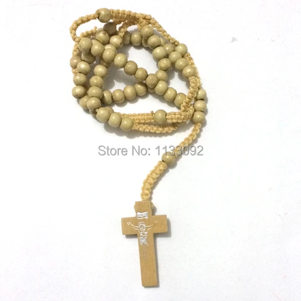 12 шт./лот бусы из дерева Розария смешанные цвета розари крест Rosery Jesus New Rosario ePacket