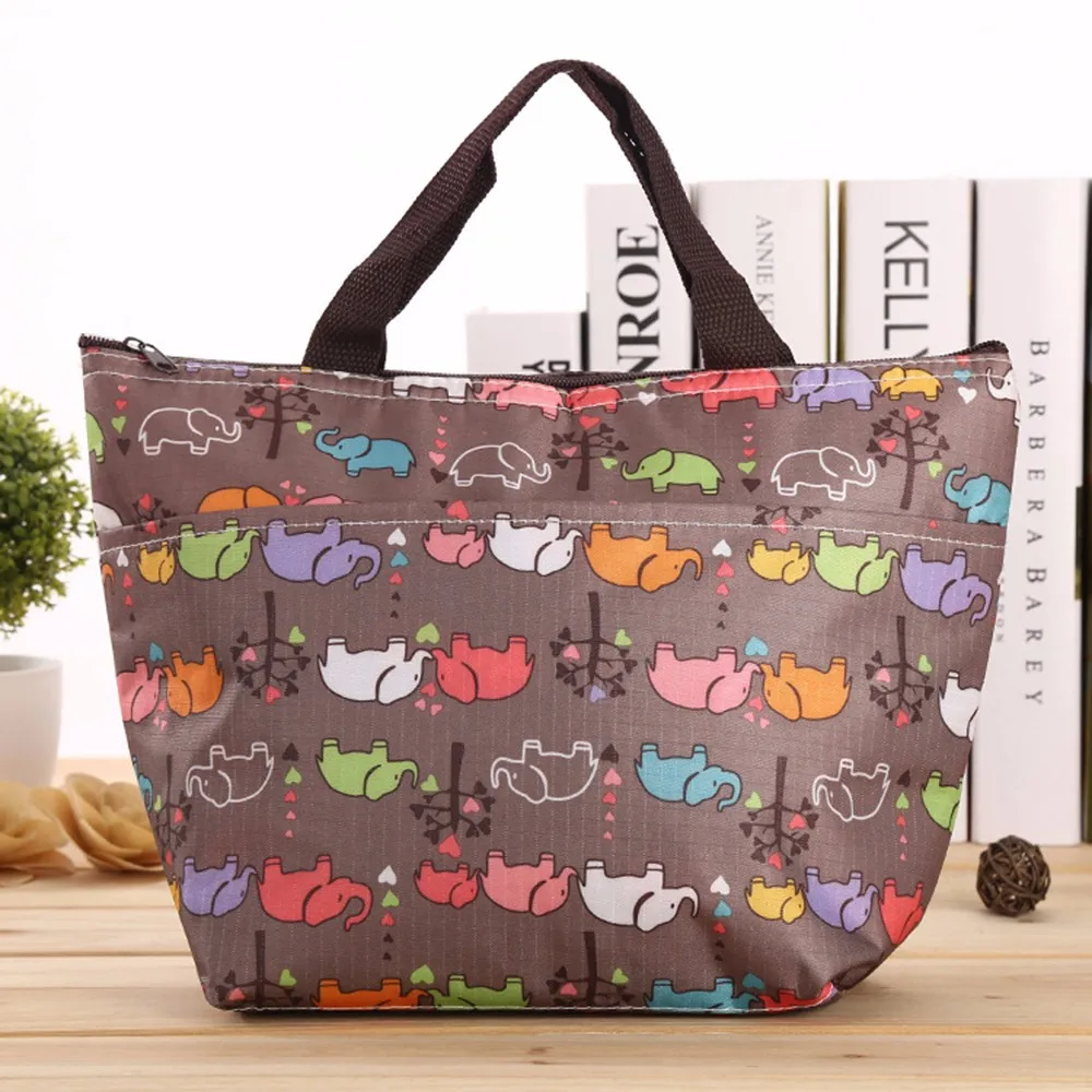 Сумки для обедов с цветочным принтом женщин детская термоизоляция большая