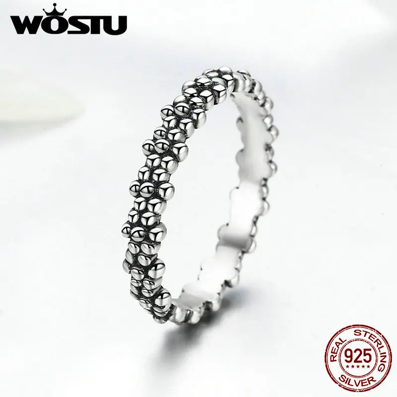 Женское Винтажное кольцо WOSTU из серебра 925 пробы с ромашками FB7628|rings for women|ring