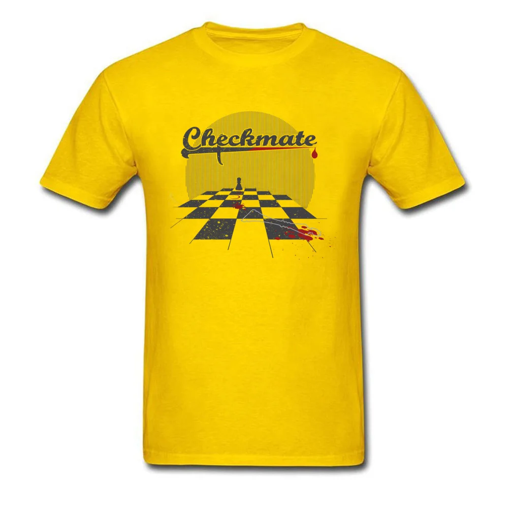 Checkmate T Shirt Chess Lover Tshirt Men Strategic Game T-shirts Grey Cotton Tops Tees No Fade Unique Clothes All | Мужская одежда