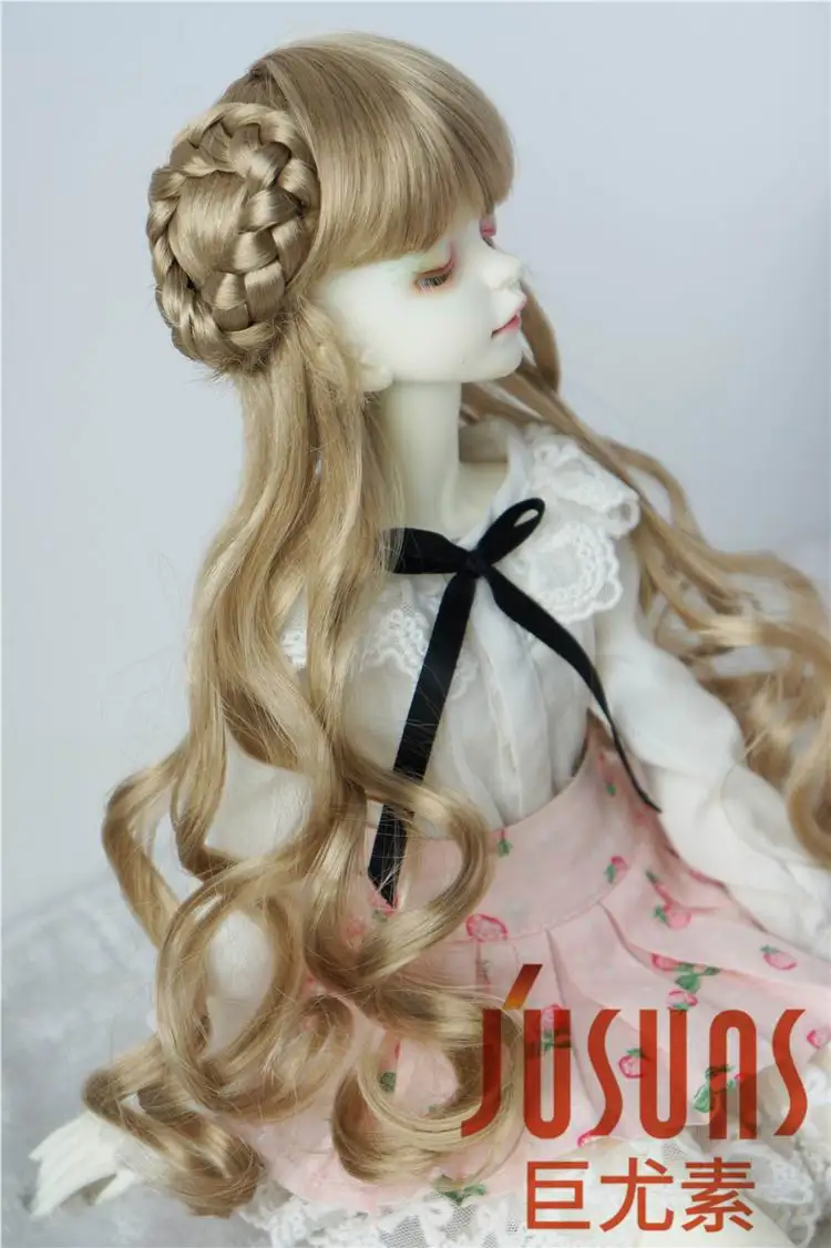 JD125 1/4 MSD парик куклы Celine длинный синтезированный мохеровый для 7-8 дюймов