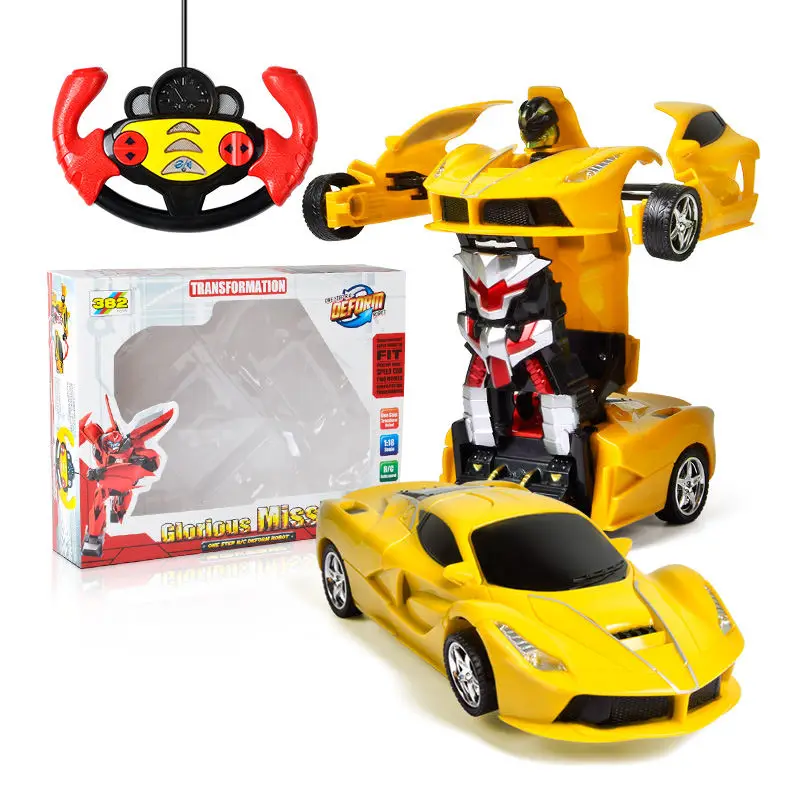 Ferrar Yellow Box 2 Дропшиппинг Электрический Радиоуправляемый автомобиль Трансформация Роботы спортивные транспортные средства дистанционное управление деформационные автомобили радиоуправляемая Боевая игрушка для детей подарок - Цвет: Ferrar Yellow Box 2