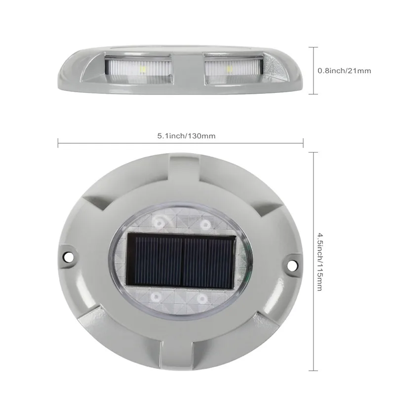 4 светодиода на солнечных батареях дорожное освещение алюминиевый круглый IP65