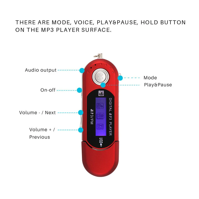 2019 Новый портативный плеер мини USB флэш MP3 цифровой ЖК экран Поддержка 32 Гб TF карта