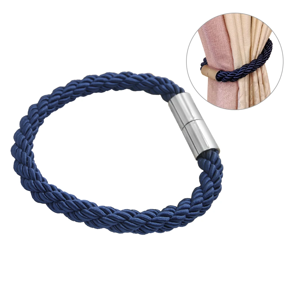 navy blue Декоративные Аксессуары для штор на ремешке с пряжкой, магнитный держатель для штор, креативный простой - Цвет: navy blue