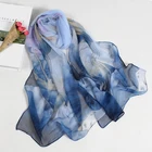 Шарфы женские длинные из креп-жоржета, с цветочным принтом, FZ057