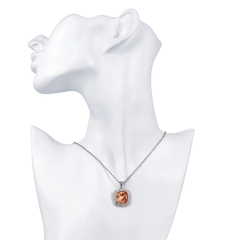 Цепочки и ожерелья из AKN067-B fine jewelry с серебряным покрытием цвета шампанским камня