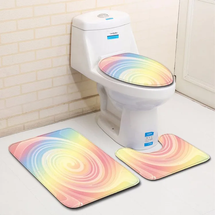 3 шт черный золотой смешанный цвет Banyo ванная комната ковер туалет ванна коврик набор Нескользящие Tapis Salle De Bain Alfombra Bano - Цвет: As Picture