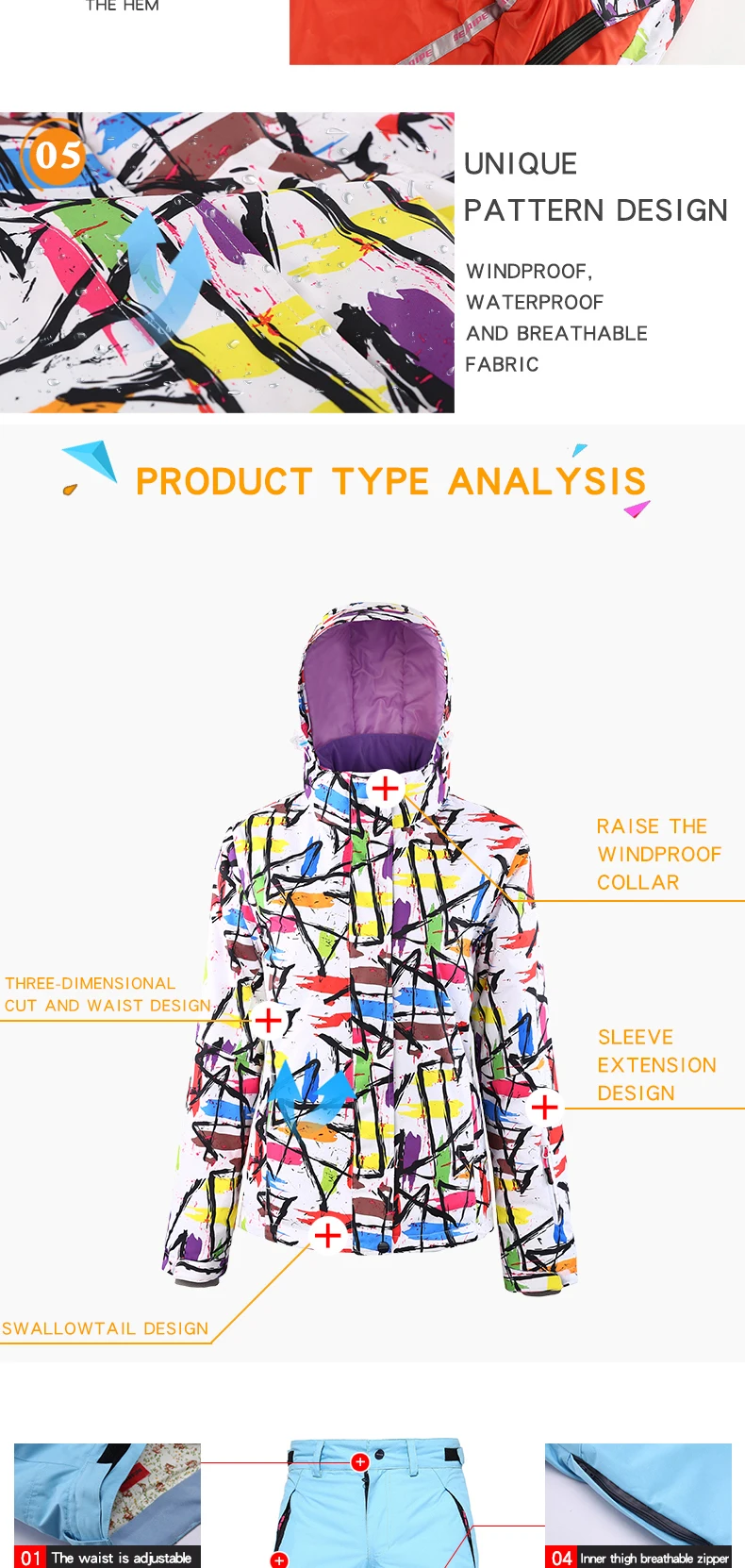 SEARIPE Winter Womens Ski suits High Quality Ski Jacket women Pants Snow Warm Waterproof Windproof Skiing And Snowboard jacket