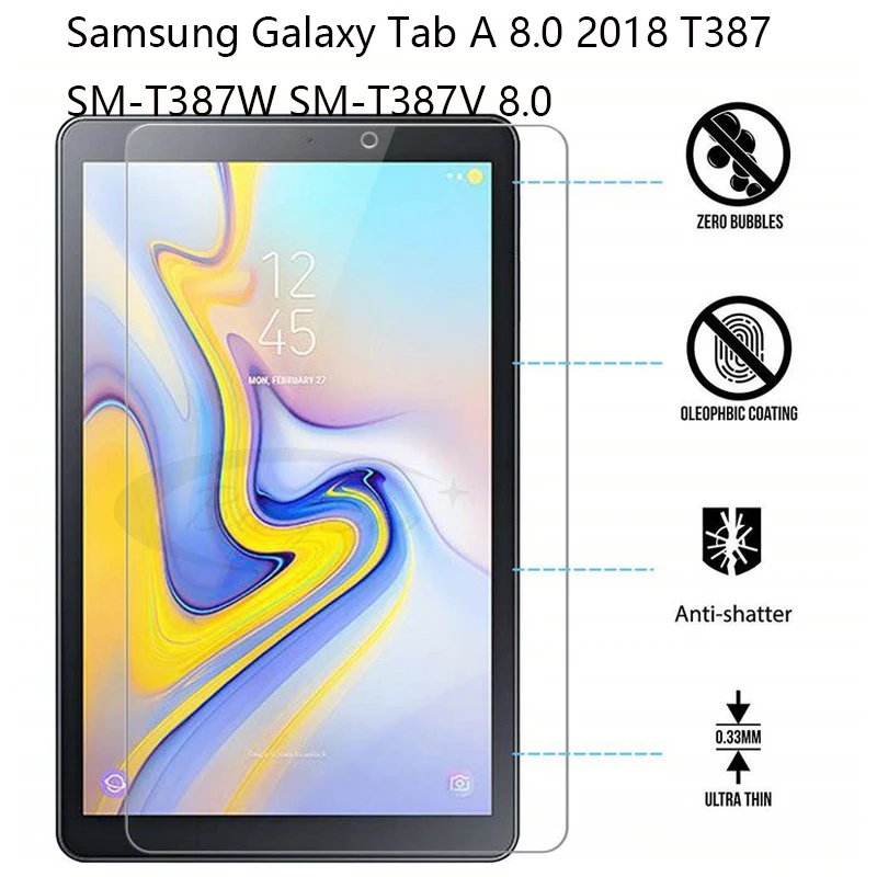 Закаленное стекло 9H для экрана Samsung Galaxy Tab A 8 0 2018 T387 дюймов Защитная пленка