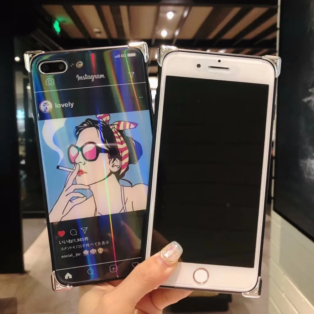 ZMASI солнца Стекло эс девушка чехол для телефона iPhone X 6 6s 7 8 плюс амортизация бампер