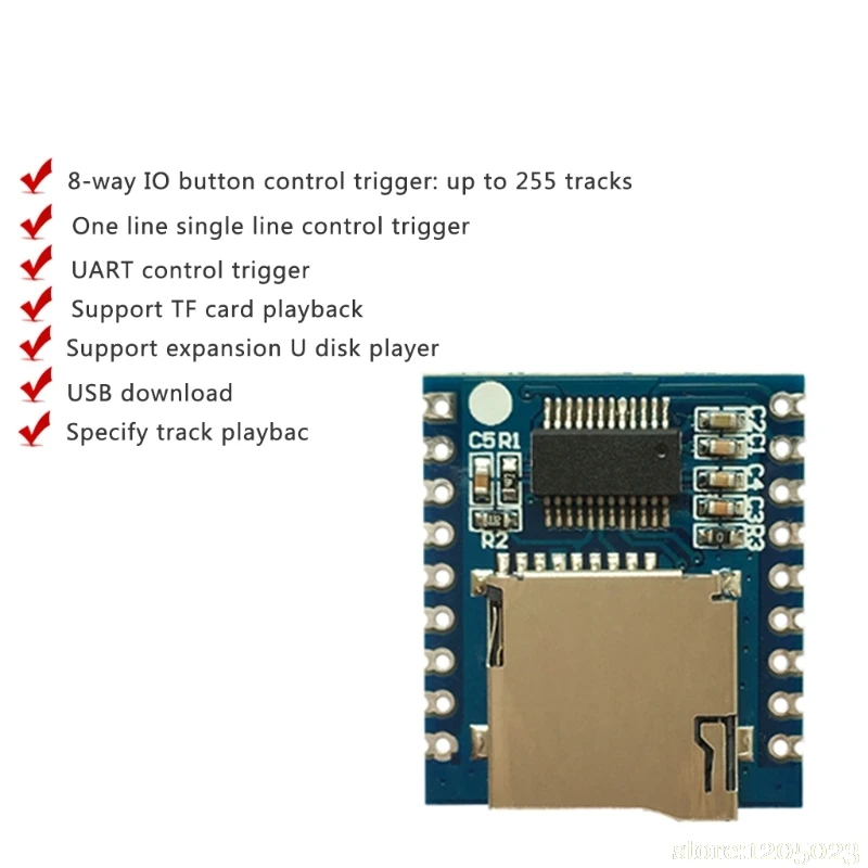 XY V17B голосовой модуль последовательного управления MCU IO контроль SD/TF карта MP3